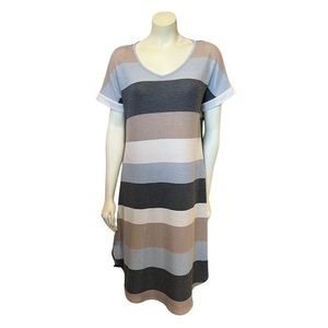 Chris & Carol Striped T Shirt dress M